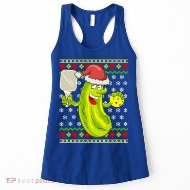 Pickleball Santa Claus Ugly Christmas Pattern Cool Gift Women's Tank Top