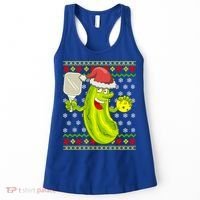 Pickleball Santa Claus Ugly Christmas Pattern Cool Gift Women's Tank Top thumb 0