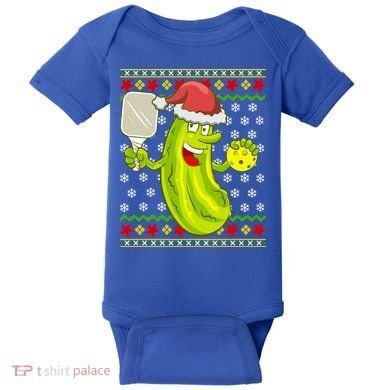 Pickleball Santa Claus Ugly Christmas Pattern Cool Gift Baby Bodysuit