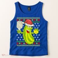 Pickleball Santa Claus Ugly Christmas Pattern Cool Gift Tank Top thumb 2