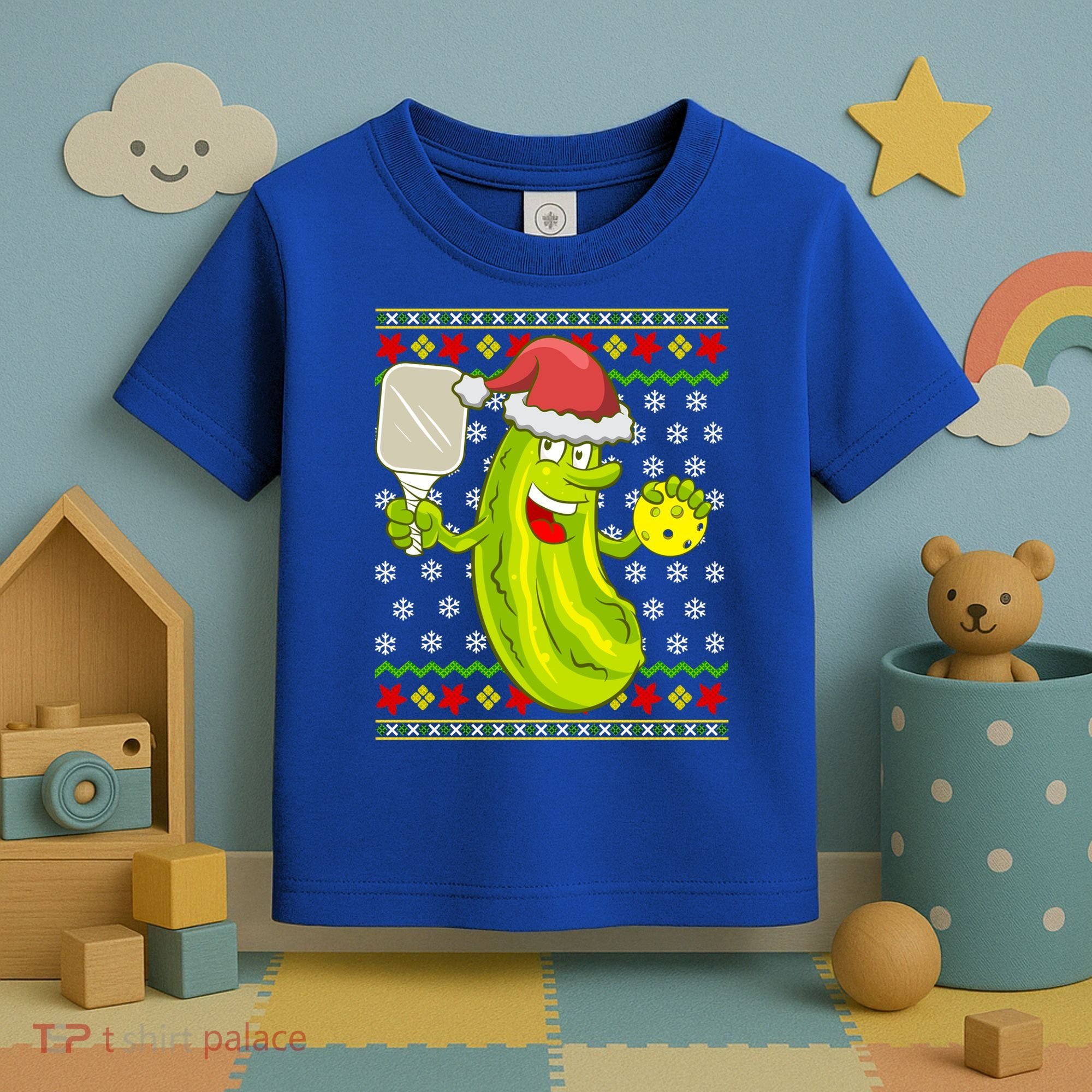 Pickleball Santa Claus Ugly Christmas Pattern Cool Gift Toddler T-Shirt