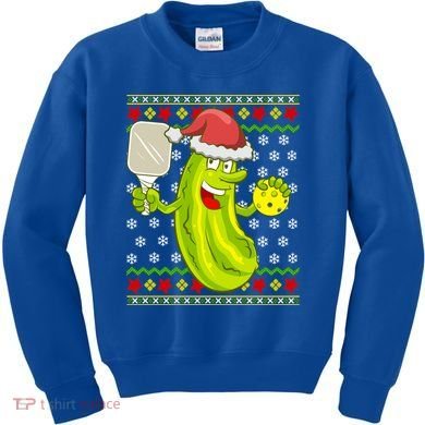 Pickleball Santa Claus Ugly Christmas Pattern Cool Gift Kids Sweatshirt