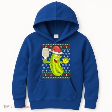 Pickleball Santa Claus Ugly Christmas Pattern Cool Gift Kids Hoodie