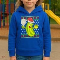 Pickleball Santa Claus Ugly Christmas Pattern Cool Gift Kids Hoodie thumb 3