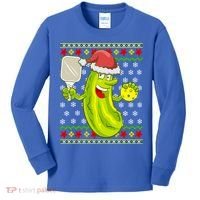Pickleball Santa Claus Ugly Christmas Pattern Cool Gift Kids Long Sleeve Shirt thumb 0