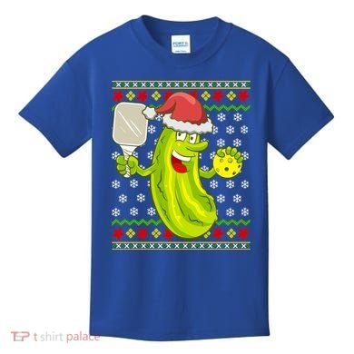 Pickleball Santa Claus Ugly Christmas Pattern Cool Gift Kids T-Shirt