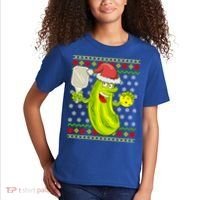 Pickleball Santa Claus Ugly Christmas Pattern Cool Gift Kids T-Shirt thumb 2