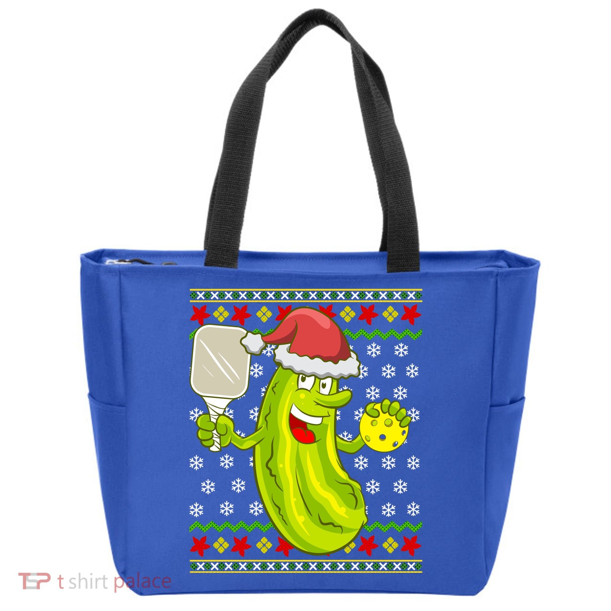 Pickleball Santa Claus Ugly Christmas Pattern Cool Gift Tote Bag