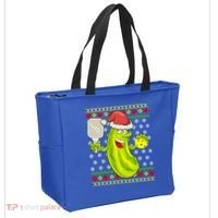 Pickleball Santa Claus Ugly Christmas Pattern Cool Gift Tote Bag thumb 2