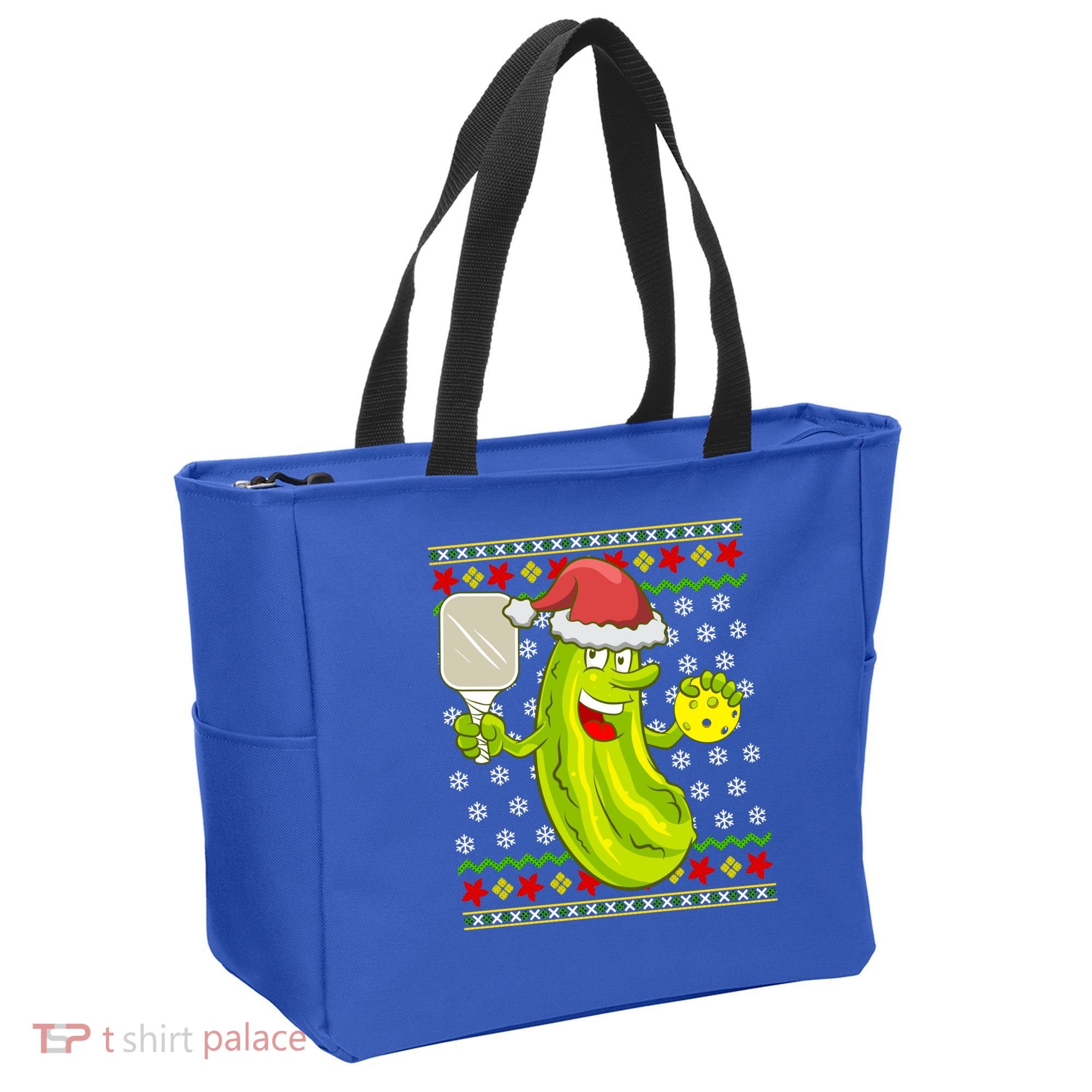 Pickleball Santa Claus Ugly Christmas Pattern Cool Gift Tote Bag