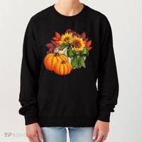 Pumpkin Sunflower Cute Floral Fall Autumn Season Women's Sweatshirt thumb 0