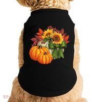 Pumpkin Sunflower Cute Floral Fall Autumn Season Doggie Tank thumb 0