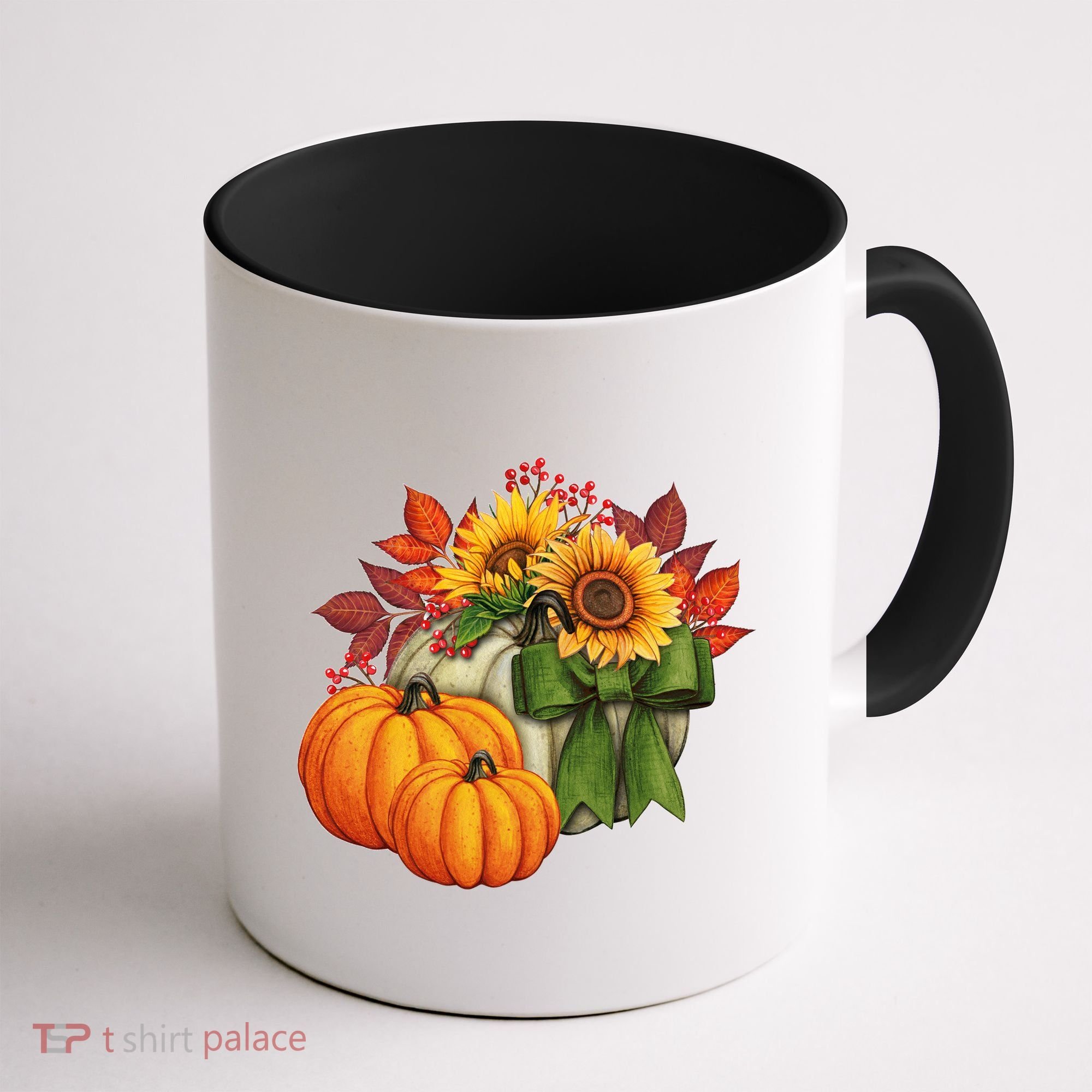 Pumpkin Sunflower Cute Floral Fall Autumn Season Coffee Mug