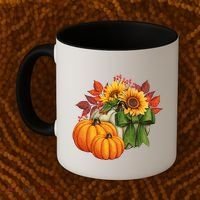 Pumpkin Sunflower Cute Floral Fall Autumn Season Coffee Mug thumb 2