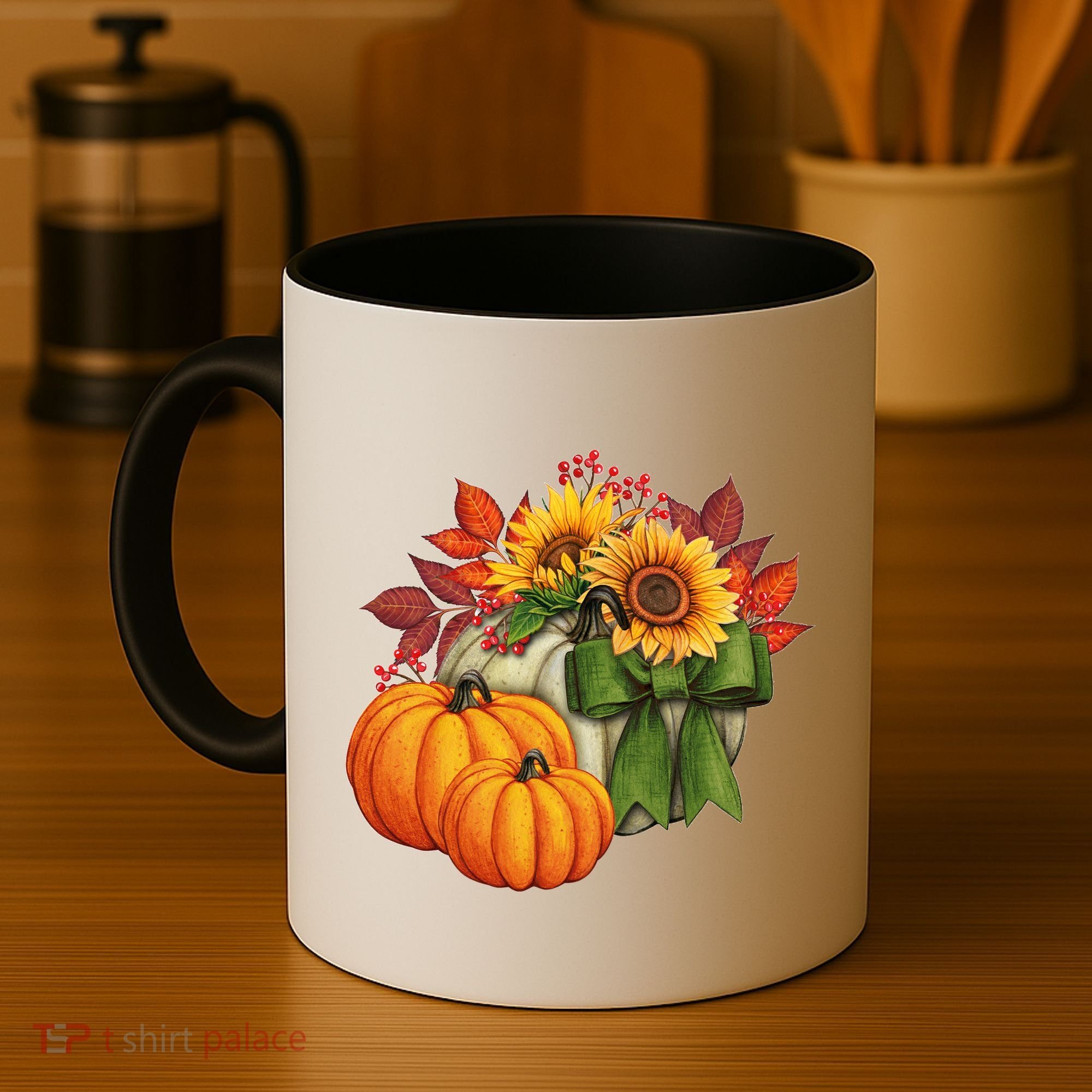 Pumpkin Sunflower Cute Floral Fall Autumn Season Coffee Mug