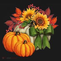 Pumpkin Sunflower Cute Floral Fall Autumn Season Coaster thumb 2