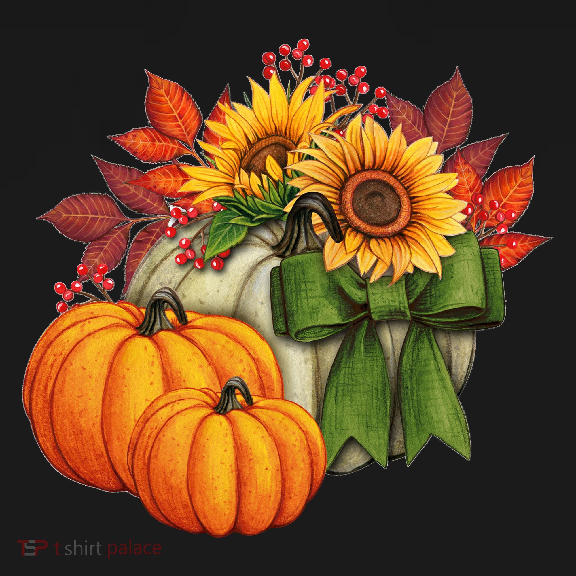 Pumpkin Sunflower Cute Floral Fall Autumn Season Women's Hoodie