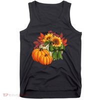 Pumpkin Sunflower Cute Floral Fall Autumn Season Tank Top thumb 0