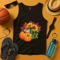Pumpkin Sunflower Cute Floral Fall Autumn Season Tank Top thumb 4