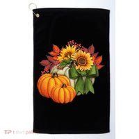Pumpkin Sunflower Cute Floral Fall Autumn Season Golf Towel thumb 0