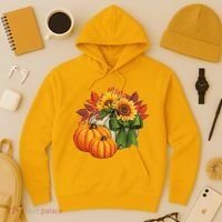 Pumpkin Sunflower Cute Floral Fall Autumn Season Hoodie thumb 3