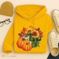 Pumpkin Sunflower Cute Floral Fall Autumn Season Hoodie thumb 4