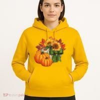 Pumpkin Sunflower Cute Floral Fall Autumn Season Hoodie thumb 5