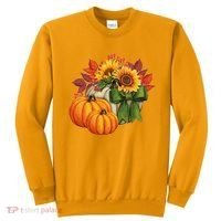 Pumpkin Sunflower Cute Floral Fall Autumn Season Sweatshirt thumb 0