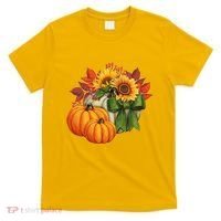 Pumpkin Sunflower Cute Floral Fall Autumn Season T-Shirt thumb 0