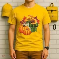 Pumpkin Sunflower Cute Floral Fall Autumn Season T-Shirt thumb 6