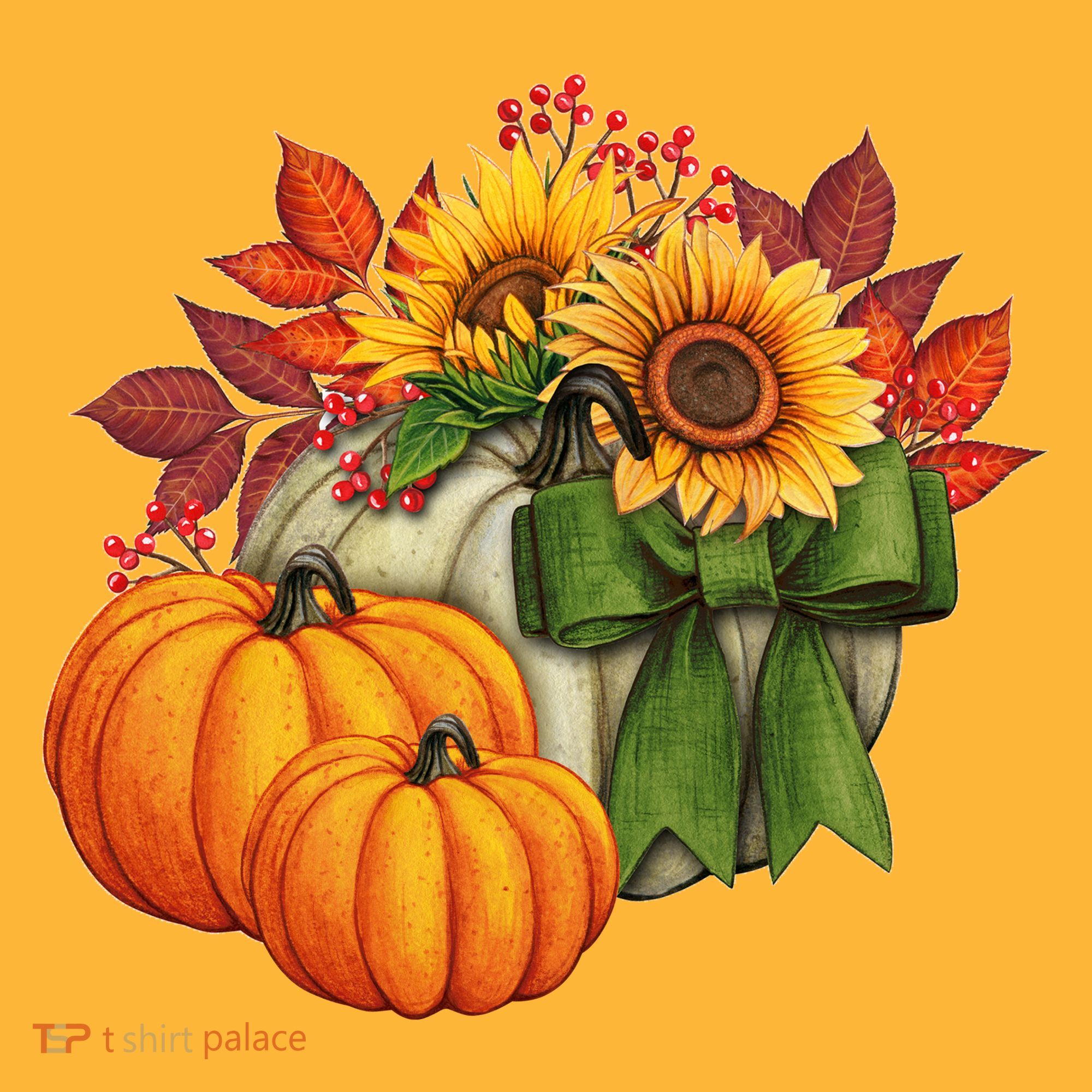 Pumpkin Sunflower Cute Floral Fall Autumn Season Mousepad
