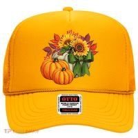 Pumpkin Sunflower Cute Floral Fall Autumn Season Hat thumb 0