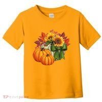 Pumpkin Sunflower Cute Floral Fall Autumn Season Toddler T-Shirt thumb 0