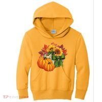 Pumpkin Sunflower Cute Floral Fall Autumn Season Kids Hoodie thumb 0