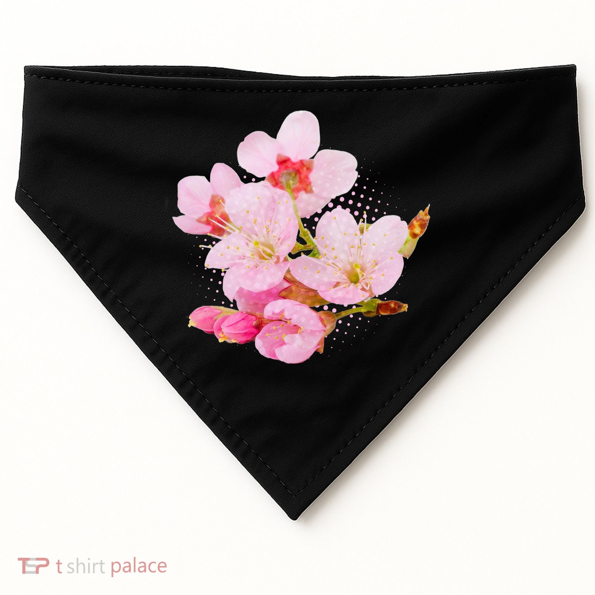 Pink Springtime Cherry Blossoms Sakura USA-Made Doggie Bandana
