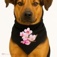 Pink Springtime Cherry Blossoms Sakura USA-Made Doggie Bandana thumb 1