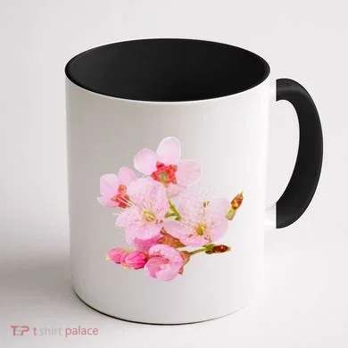 Pink Springtime Cherry Blossoms Sakura Coffee Mug back