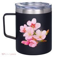 Pink Springtime Cherry Blossoms Sakura 12oz Stainless Steel Coffee Mug thumb 2