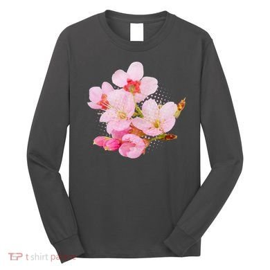 Pink Springtime Cherry Blossoms Sakura Long Sleeve Shirt