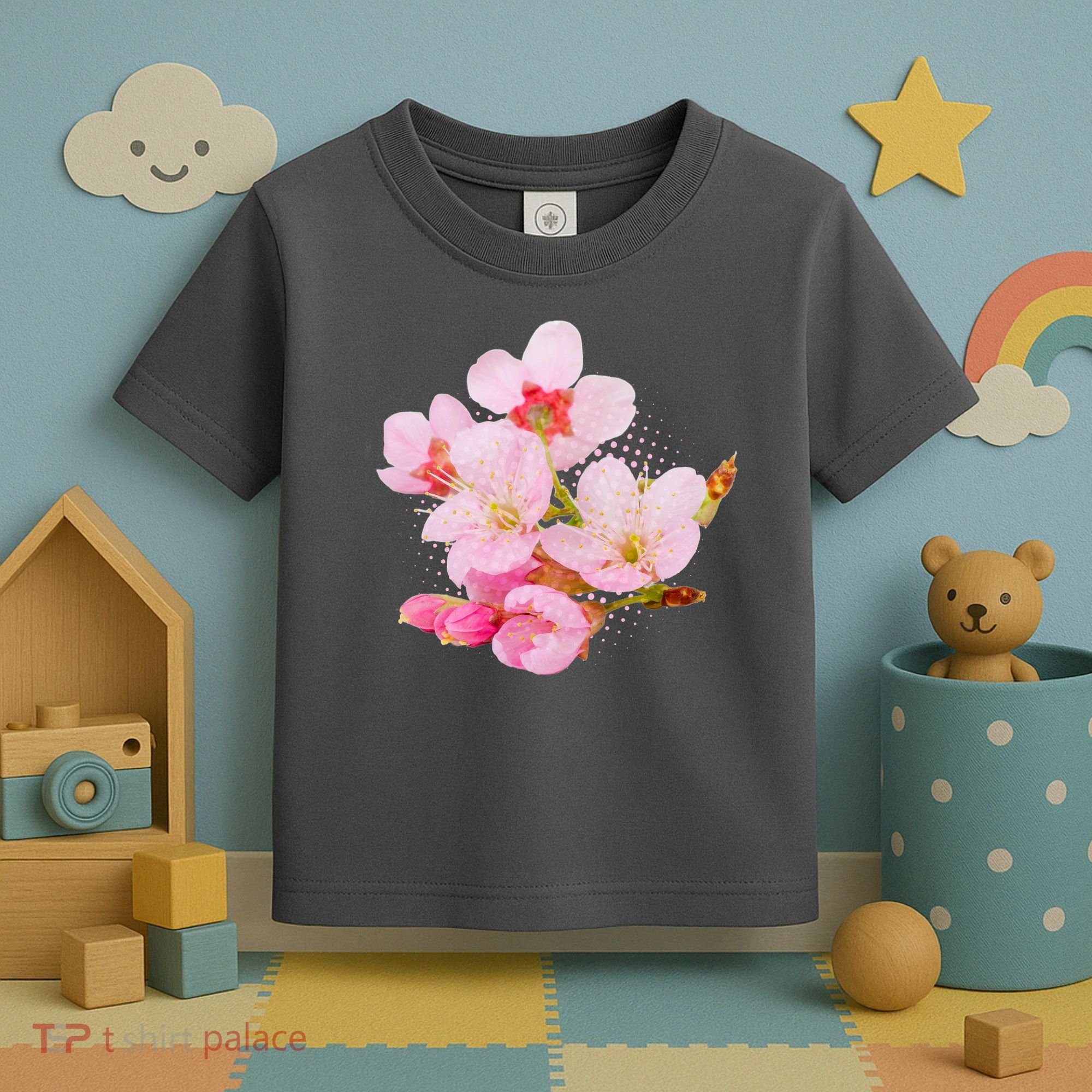 Pink Springtime Cherry Blossoms Sakura Toddler T-Shirt