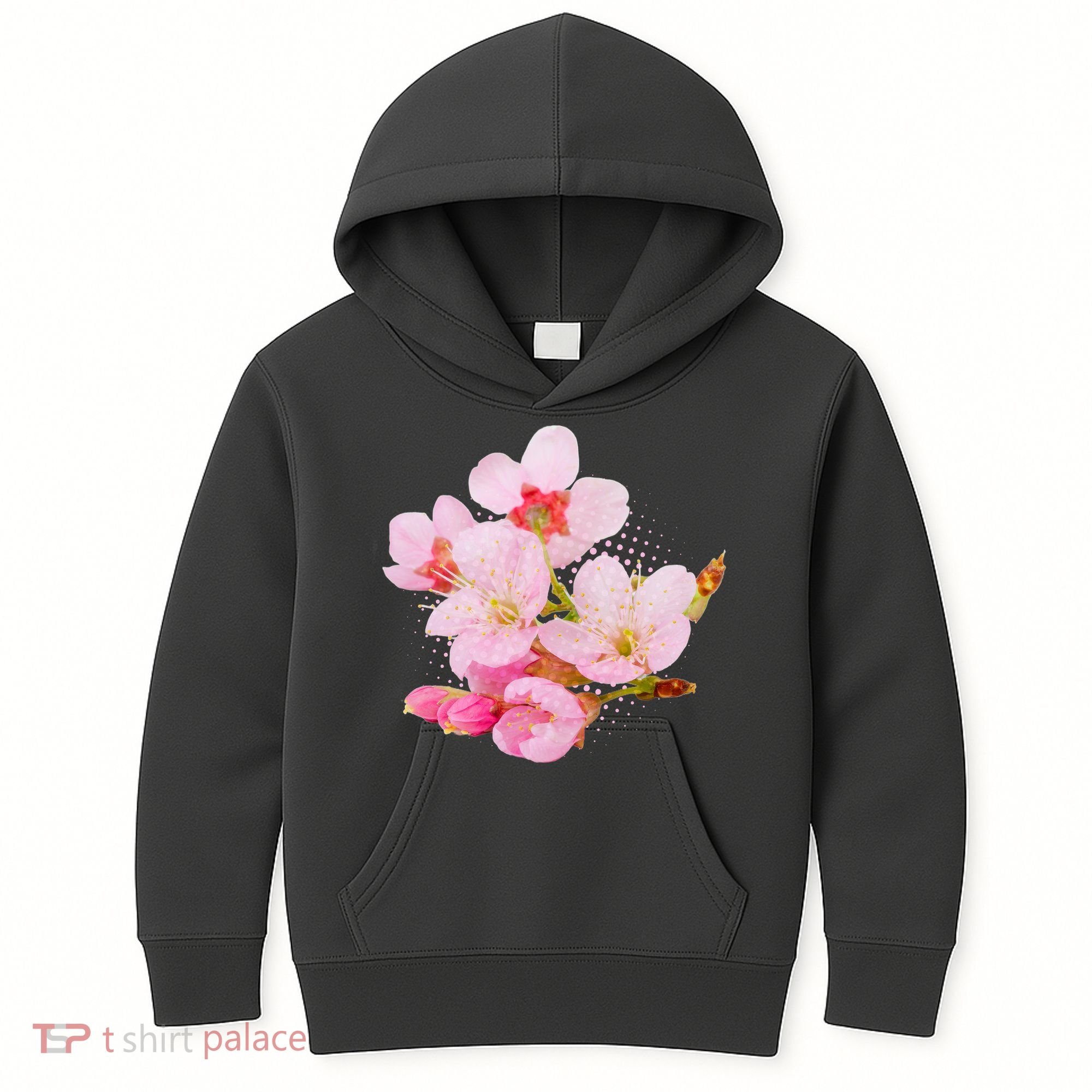 Pink Springtime Cherry Blossoms Sakura Kids Hoodie