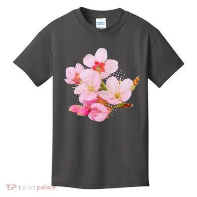 Pink Springtime Cherry Blossoms Sakura Kids T-Shirt