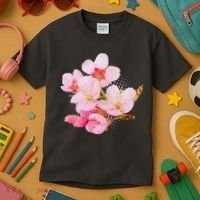 Pink Springtime Cherry Blossoms Sakura Kids T-Shirt thumb 3