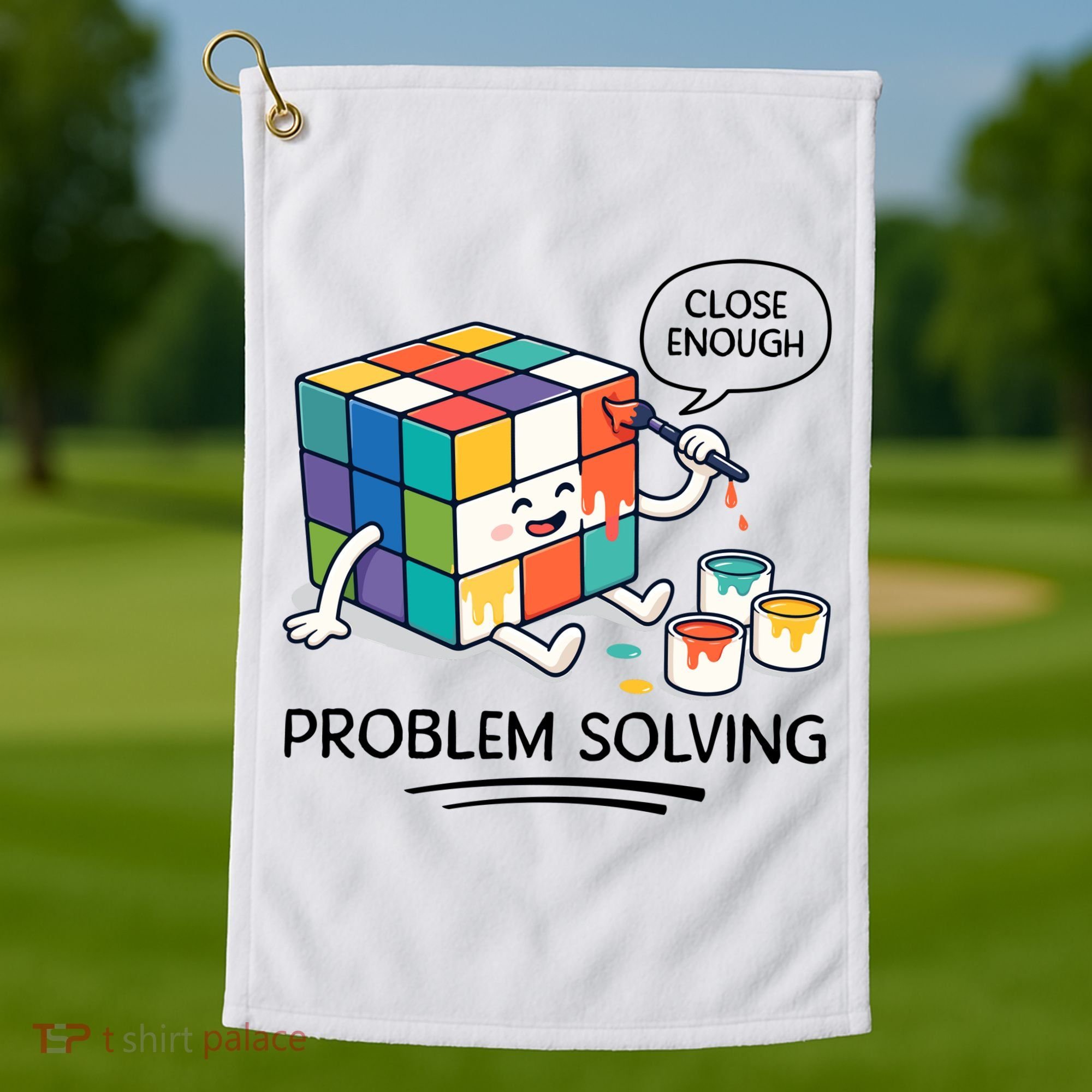 Problem Solving Close Enough Golf Towel