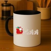 Poodle Santa Christmas Sleigh Funny Poodle Xmas Cool Gift Coffee Mug thumb 4