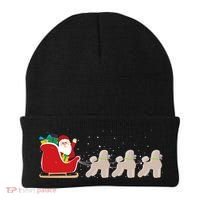 Poodle Santa Christmas Sleigh Funny Poodle Xmas Cool Gift Beanie thumb 0