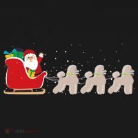 Poodle Santa Christmas Sleigh Funny Poodle Xmas Cool Gift Women's Hoodie thumb 2