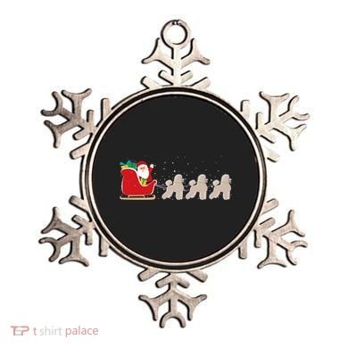 Poodle Santa Christmas Sleigh Funny Poodle Xmas Cool Gift Ornament