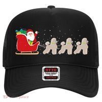Poodle Santa Christmas Sleigh Funny Poodle Xmas Cool Gift Hat thumb 0