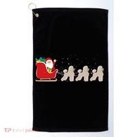 Poodle Santa Christmas Sleigh Funny Poodle Xmas Cool Gift Golf Towel thumb 0